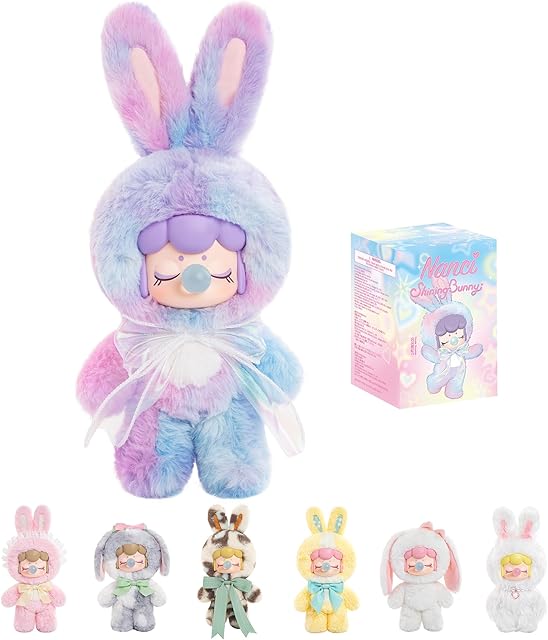 The Rolife Nanci Plush Doll Shining Bunny Series, 1PC Random Design Cute Rabbit Plush Toy Action Figure, Creative Collectible Toys for Holiday Birthday Gift