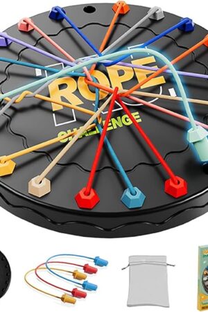 The Rope Untangling Puzzle Game, Educational Strategy Board Game for Kids & Adults, Family Travel Party Games with Multi-Level Challenges, Gifts for All Ages(Large)