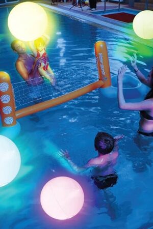 The Pool Toys - 4/8 Pack Light Up Beach Balls for Kids w/ 8 Light Modes, Pool Beach Games Balls for Outdoor or Indoor Activities, Glow in The Dark Pool Beach Decorations for Kids and Adults