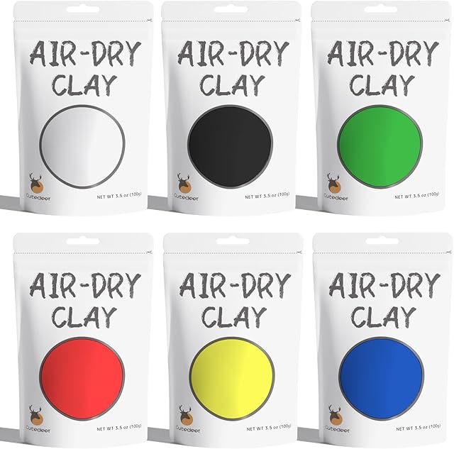 The Cutedeer Air Dry Modeling Clay - 6 Colors, 1.3lb Soft Foam Molding Clay, DIY Creative for Kids Adults Arts & Crafts Project Supplies(1.3lb - 6 Colors)