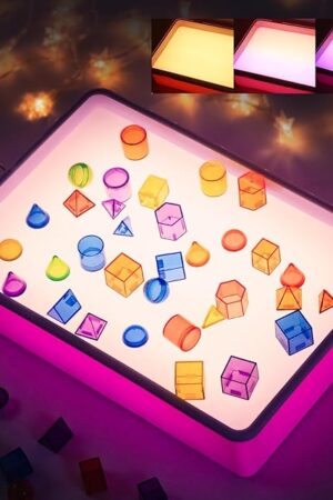 The PreTrans Sand Painting Light Box – Kids Light Table for Creative Art, 3 Color Temperatures & 10 Brightness Levels, Classroom & Home Use (Purple)