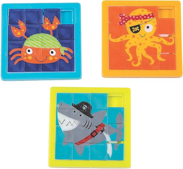 The Pirate Animals Slide Puzzle - Toys - 12 Pieces