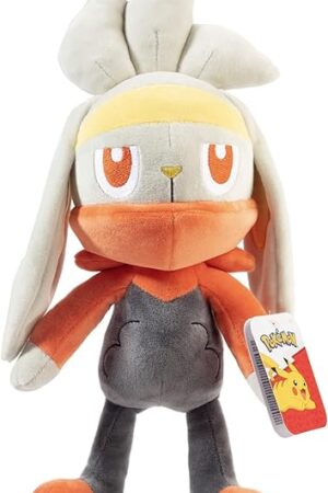 The Pokémon Large 12" Raboot Plush - Officially Licensed - Sword & Shield Scorbunny Evolution - Authentic Soft Stuffed Animal Toy Figure - Christmas Stocking Stuffer Gift for Kids, Boys, Girls - 2+