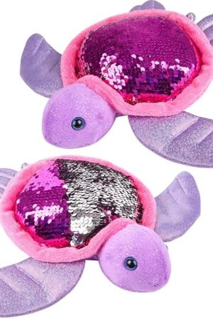 The Rhode Island Novelty Charming Sequin Sea Turtle - 10" (1 Pc.) - Flip Sequin Design, Ideal Display Item & Gift for Kids