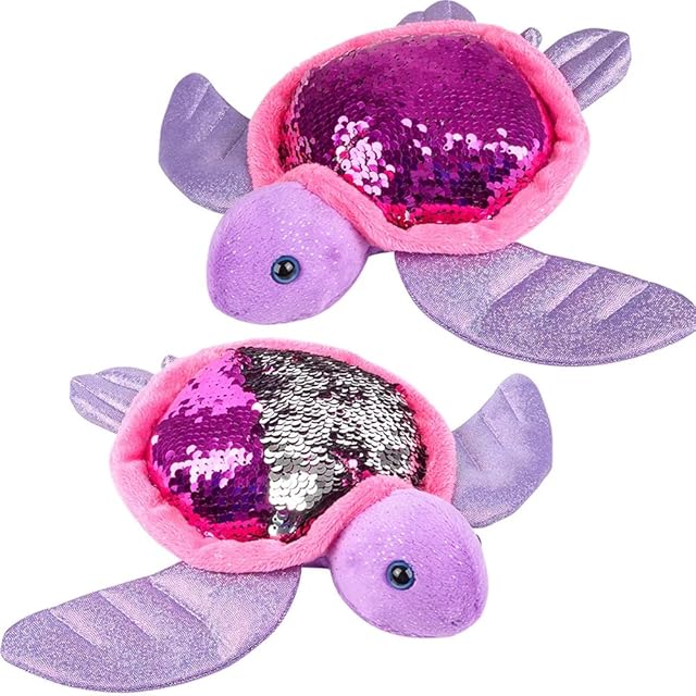 The Rhode Island Novelty Charming Sequin Sea Turtle - 10" (1 Pc.) - Flip Sequin Design, Ideal Display Item & Gift for Kids
