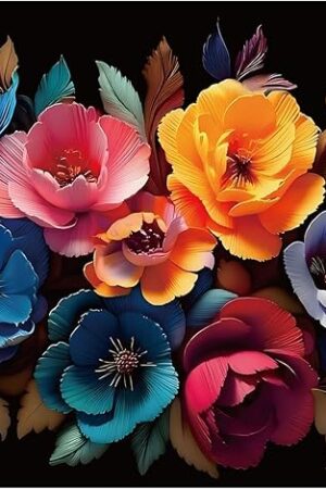 The Puzzles for Adults 500 Pieces, Flowers Puzzle Jigsaw Puzzles 500 Pieces - Midnight Bloom, Impossible Puzzle for Home Decor