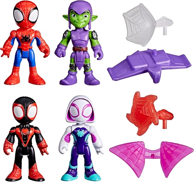 The SPIDEY AND HIS AMAZING FRIENDS Marvel Web-Slinging Adventure Set, 3-Inch-Scale (7.6 cm) Action Figure Set, Spider-Man Toys for Kids Ages 3+ (Amazon Exclusive)