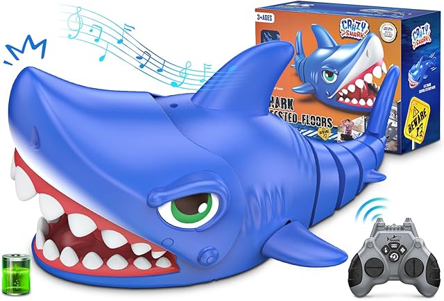 The Remote Control Shark Toy for Kids 3+ - Rechargeable RC Shark Robot with Realistic Biting Action, Interactive Gifts for Boys Ages 3-12, Stocking Stuffers, Birthday Gifts