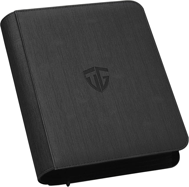 The Toploader Binder,Holds 112 Toploaders, 4 Pocket Top Loader Binders for 3" x 4" Rigid Card Holders for Trading Cards or Sports Cards Binders (Black)