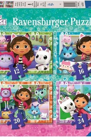 The Ravensburger Gabby’s Dollhouse Jigsaw Puzzles for Kids Age 3 Years Up - 4 in a Box (12, 16, 20, 24 Pieces) - Educational Toys for Toddlers