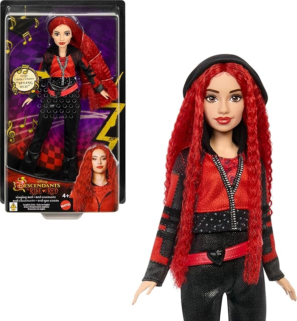The Mattel Disney Descendants: The Rise of Red Doll – Singing Doll with Movie-Inspired Clothes & Accessories, Sings “Red?