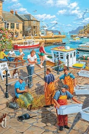 The Ravensburger - Fisherman's Life - 1000 Piece Jigsaw Puzzle - Stunning, Vivid Colors - Inspired Fishing Pier Scene - Fish, Water, Boats - Puzzles for Adults