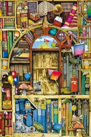 The Ravensburger Bizarre Bookshop 2-1000 Piece Jigsaw Puzzle for Adults | Unique Piece Design | Softclick Technology Ideal Gift for Puzzle Enthusiasts