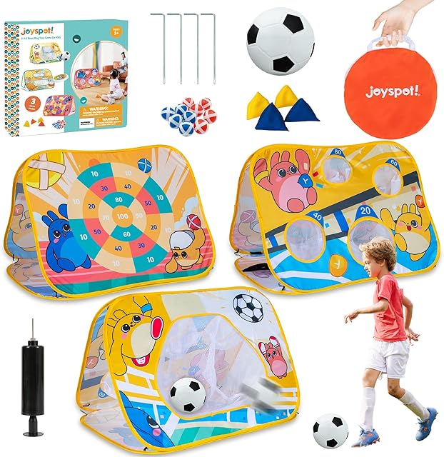 The Giant 3 in 1 Bean Bag Toss Game for Kids, Toddler Outdoor Toss Toys for 2 3 4 5 6 7 8 Year Old Boys Girls, Family Party Supplies, Cornhole Party Carnival Games, Lawn Backyard Outside Birthday Gifts