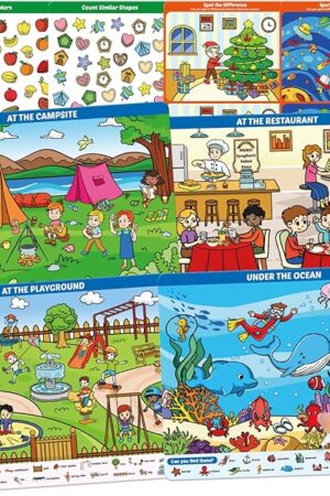 The Preschool Learning Activities, Search and Find Busy Book for Toddlers, Activity Books, Spot it Games, Travel Games for Kids, Educational Toys for 3 4 5 6 Year Old Girls and Boys