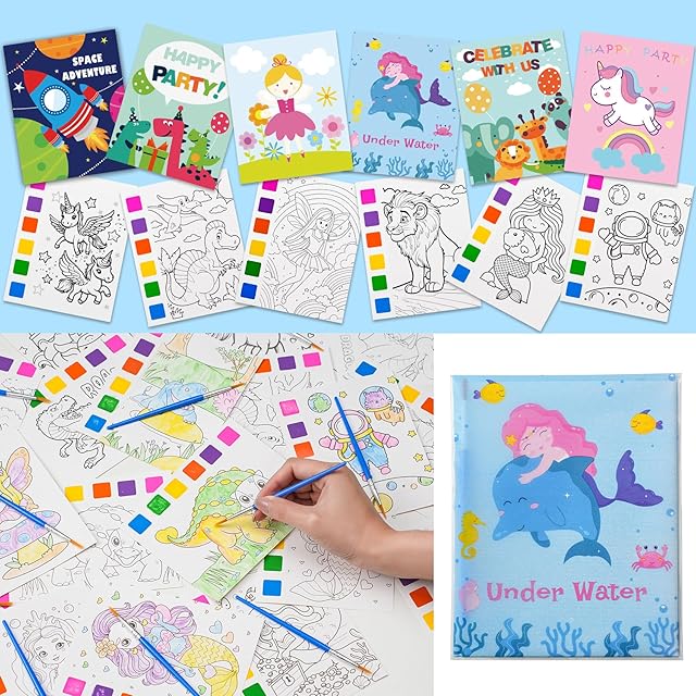 The Rotu Water Coloring Books for Kids Party Favors for Kids 4-8, 30 Pack Birthday Gifts Classroom Prizes Goodie Bags Stuffers Bulk Art Craft Supplies, 210Pcs