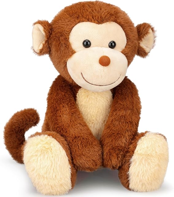 The IKASA Monkey Stuffed Animals Plush Toys,12.5" Cute Plushie Soft Cuddly Plushy Fluffy Toy,Gifts for Family Kids Children Girls Boys