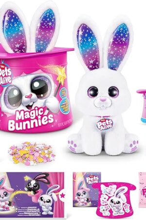 The Pets Alive Magic Bunnies (Pearl) by ZURU Electronic Plush Unboxing Surprise Interactive Magic Toy