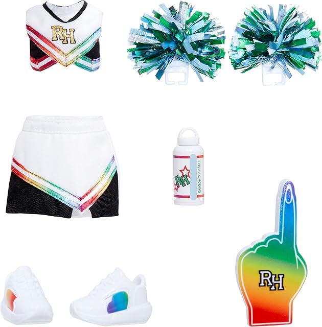 The Rainbow High Fashion Pack, Pep Rally Includes 1 Full Cheerleading Outfit, Shoes, Jewelry and Play Accessories. Mix & Match to Create Tons of Fun. Kids Toy Gift Ages 4+