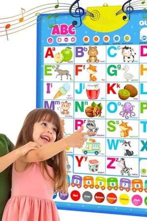 The QUOKKA Educational Toys for Kids 5-7 Year Old - Vertical ABC Learning Wall Chart for Toddlers Age 3 4 6+ - Interactive Speech Therapy Poster Boy Girl - Autism Puzzle Game 8-10-12
