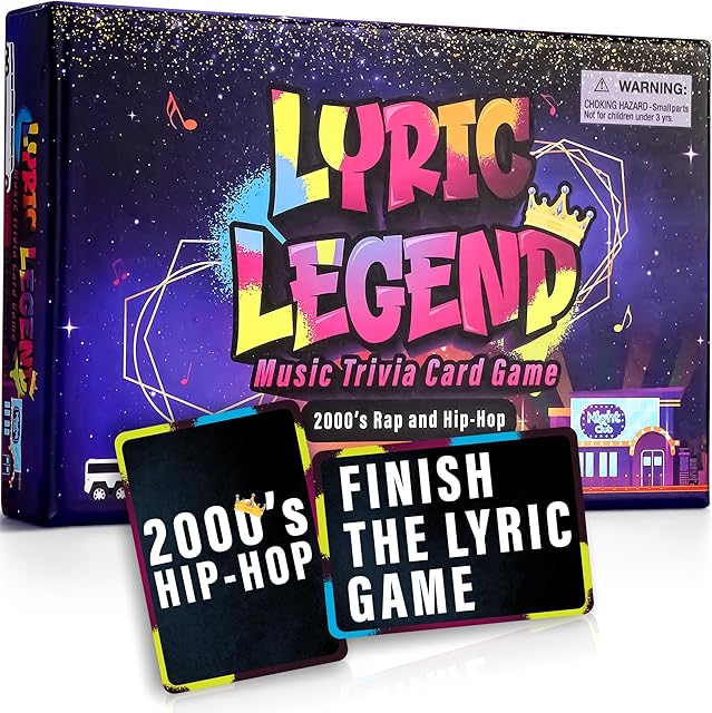 The Lyric Legend 2000s Hip-Hop and Rap - Finish The Lyrics Game to Argue for The Correct Songs. Makes A Great Gift for Trivia Lovers - So Grab Your Mic, Sing Along, and Quiz Your Friends and Family!