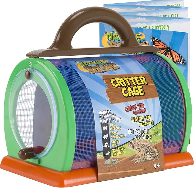 The Nature Bound Critter Cage Bug Catcher and Habitat Kit | Bug Catcher for Kids | Bug House and Critter Keeper with Activity Booklet | Indoor Bug Catcher Toy for STEM Learning | Ages 3+ | Green