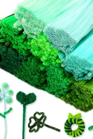 The Peryiter 1000 Pieces Green Pipe Cleaners Chenille Stems 12 Inch Craft Supplies Bulk for DIY Art and Craft Projects Creative Gift Wrapping Party Decorations