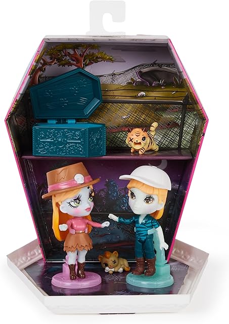 The Wild Vibes, Big Cat Un-Rescue Zombie Dolls & Accessories Deluxe Set, 2 Exclusive 3.5-inch Figures, 2 Pets & More, Kids Toys for Girls