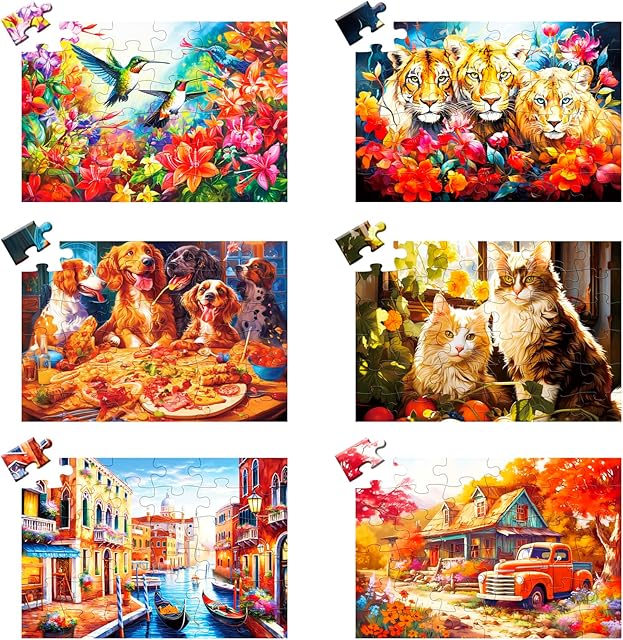 The 6 Pack 36 Large Piece Puzzle for Seniors Puzzles Dementia Alzheimer's Products and Activities for The Elderly Adults Puzzle Alzheimer's Easy Puzzles Gift Memory Games for Patients in Nursing Home