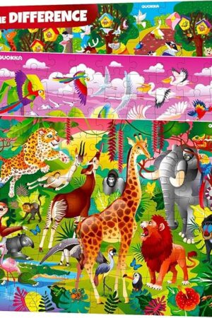 The QUOKKA 100 Piece Puzzles for Kids Ages 8-10 – 3XSET Puzzles for Kids Ages 4-6 – Toy for Learning Wildlife Neighbors and Feathered Friends for 5-8 Year Old – Toddler Game Gift for Boy and Girl