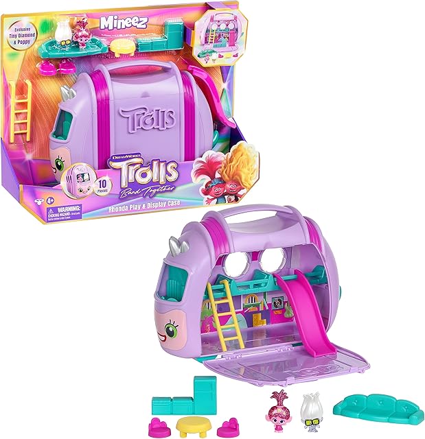 The DREAMWORKS TROLLS Band Together Mineez 10 pc Rhonda Play & Display Case | Amazon Exclusive