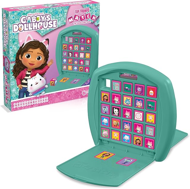 The Top Trumps Match Game Gabby's Dollhouse - Family Board Games for Kids and Adults - Matching Game and Memory Game - Fun Two Player Kids Games - Memories and Learning, Board Games for Kids 4 and up