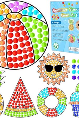 The Qyeahkj 6pcs Summer Arts and Crafts Kits Suncatcher Easy Art Craft for Kids Children Teenagers at 4-12 DIY Fun Sun Fruit Diamond Painting Kits for Girls Boys Ages 3 4 5 6 8 10 12