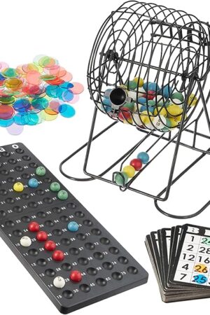 The Royal Bingo Supplies Deluxe Bingo Game Set – 50 Reusable Cards, 300 Chips & 75 Jumbo Balls – Ideal for Parties, Classrooms, Senior Centers & Group Game Nights