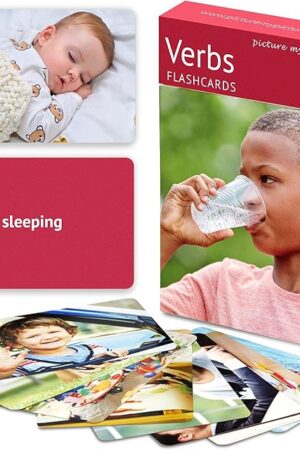 The Picture My Picture Verbs Volume 1 Flash Card Set – Speech Therapy Tool for Vocabulary, Communication & Thinking, Scratch-Resistant with Activity Guide, Suitable for Education, ESL & ABA – Set of 40