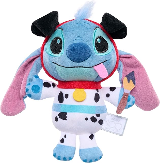The Disney100 Years of Wonder Stitch as Pongo Small Plushie Stuffed Animal, Kids Toys for Ages 2 Up by Just Play
