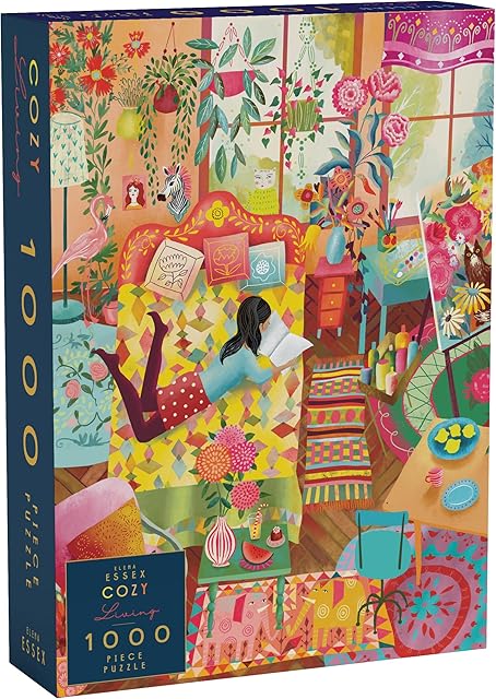 The Elena Essex Puzzles for Adults 1000 Pieces - Cozy Living, 1000 Piece Puzzle for Adults, Colorful Rainbow Relaxing Retreat My Haven Puzzle, Size 20x28 inches