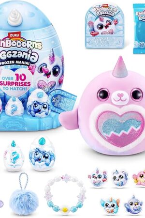 The Rainbocorns Eggzania Frozen Mania by ZURU, Collectible Plush Toy for Girls 3+ (Seal, Glacia)