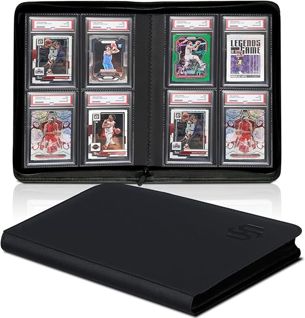 The Graded Card Binder 4-Pocket, HYMENEX PSA Card Binder Slab Binders Holds 40 PSA Slabs for Graded Cards Collection