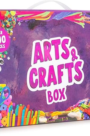 The Darice Arts and Crafts Kit - 500+ Piece Kids Craft Supplies & Materials, Art Supplies Box for Girls & Boys Age 4 5 6 7 8 9
