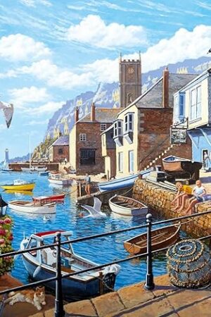 The Ravensburger - Tranquil Harbour - 500 Piece Jigsaw Puzzle - Stunning, Vivid Imagery of a Summer Coastal Harbor - Inspiring Scene - Ideal Gift - Frameable Art - Screen-Free Fun - Puzzles for Adults