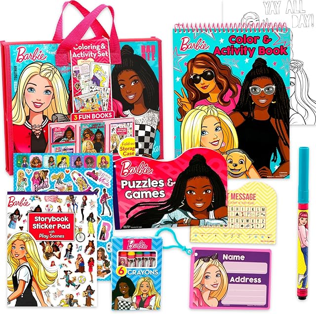 The Barbie Ultimate Activity Set - Arts and Crafts Portfolio with Coloring Books, Stickers, Games, Puzzles, Drawing and More | Barbie Activities for Girls, Kids