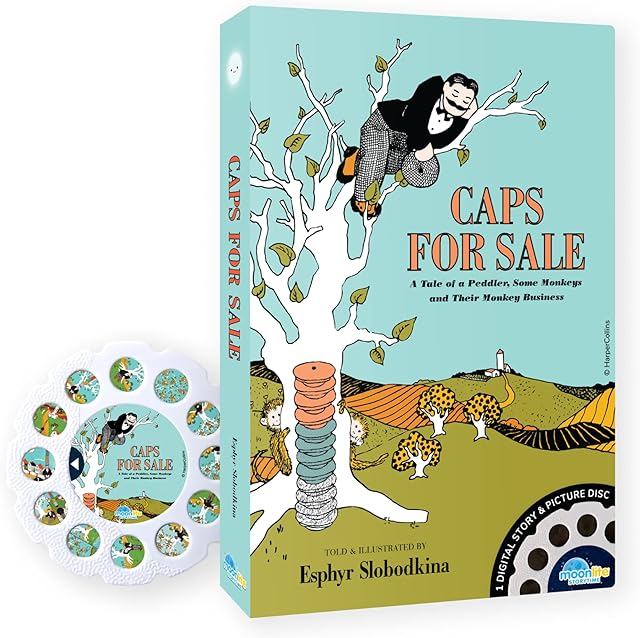 The Moonlite Storytime - Caps for Sale Storytime Disc - A Magical Way to Read Together - Projector Sold Separately - Digital Story w/ Sound FX - Learning Gifts for Kids Ages 1 Year & Up