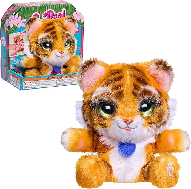 The Just Play furReal My Minis Little Hugs Tiger, 4.5-inch Interactive Plush, Soft Stuffed Animal, Kids Toys for Ages 4 Up