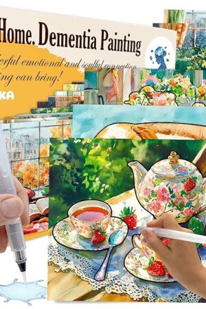 The QUOKKA Water Painting Dementia Activities for Seniors – Cozy Home Edition – Alzheimers Products for Elderly - Activities for People with Dementia - Crafts for Seniors
