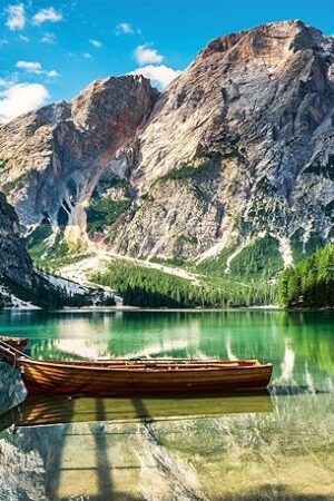 The Ravensburger - Pragser Wildsee, Italy - 1000 Piece Jigsaw Puzzle - Stunning, Peaceful Lake with Rustic Boats - Majestic Mountains & Lush Forest - Ideal Gift - Frameable Art - Puzzles for Adults