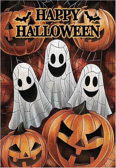 The Great Jigsaw Puzzles for Adults 300 Pieces Happy Halloween Ghost Pumpkin Puzzles for Adults Toys Gift Family Decoration Kids Puzzle