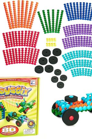 The POPULAR PLAYTHINGS Playstix Starter Set Construction Toy Building Blocks 80 Piece Kit