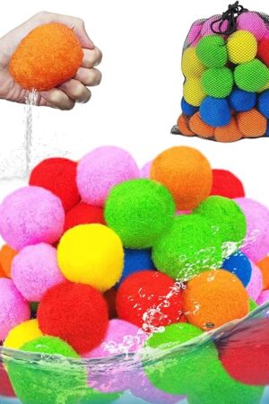 The QPEY 60 PCS Water Soaker Balls, Reusable Water Balloons for Outdoor Toys and Games, Summer Fun Activities for Pool, Beach, Yard Games for Kids and Adults