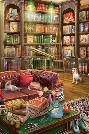 The Ravensburger - The Reading Room - 1000 Piece Jigsaw Puzzle - Stunning, Vivid Colors - Books, Knick-Knacks & Overstuffed Chairs - Peaceful Library Scene - Puzzles for Adults